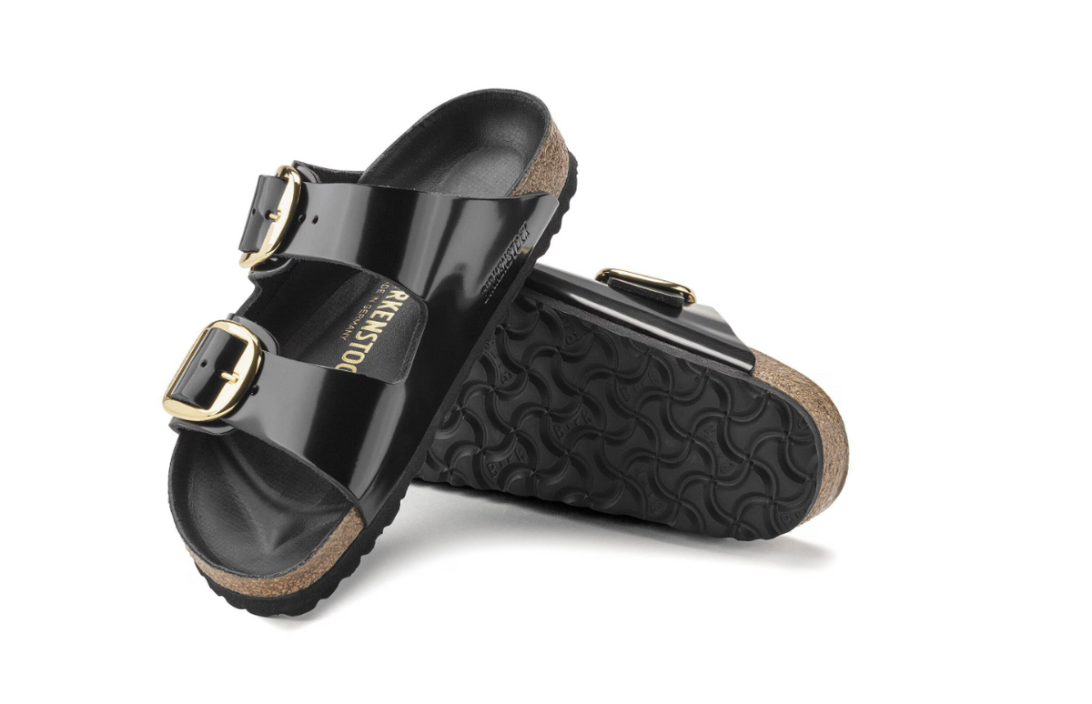 Birkenstock Arizona Big Buckle Patent Leather High Shine Black Sandals