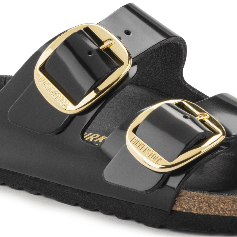 Birkenstock Arizona Big Buckle Patent Leather High Shine Black Sandals