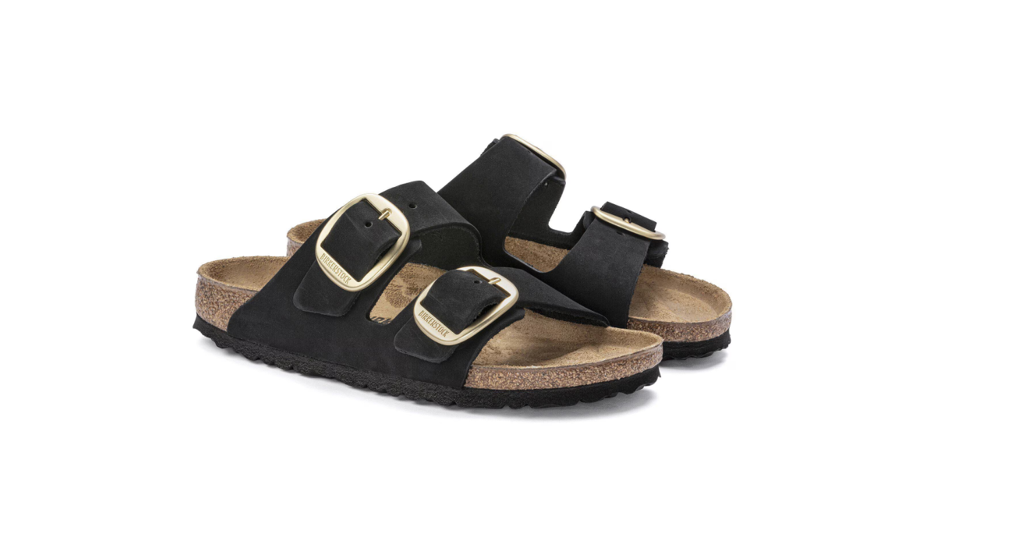Birkenstock Arizona Big Buckle Nubuck Leather Black