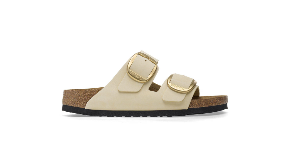 Birkenstock Arizona Big Buckle Nubuck Leather Ecru