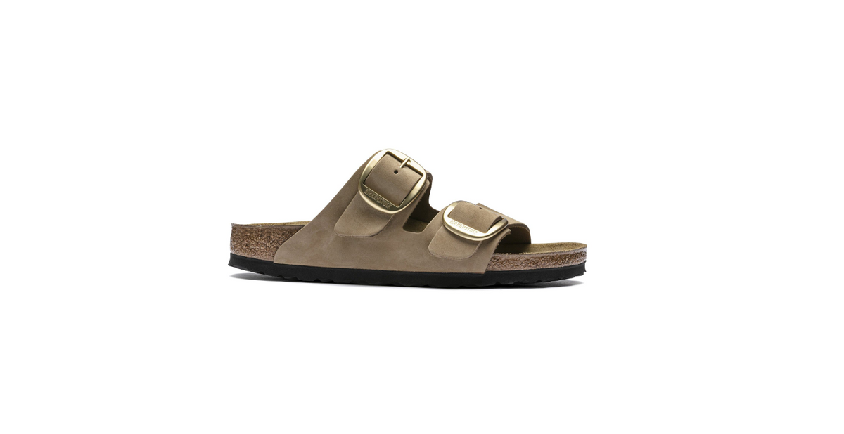 Arizona Big Buckle Nubuck Leather Sandals Mud Green