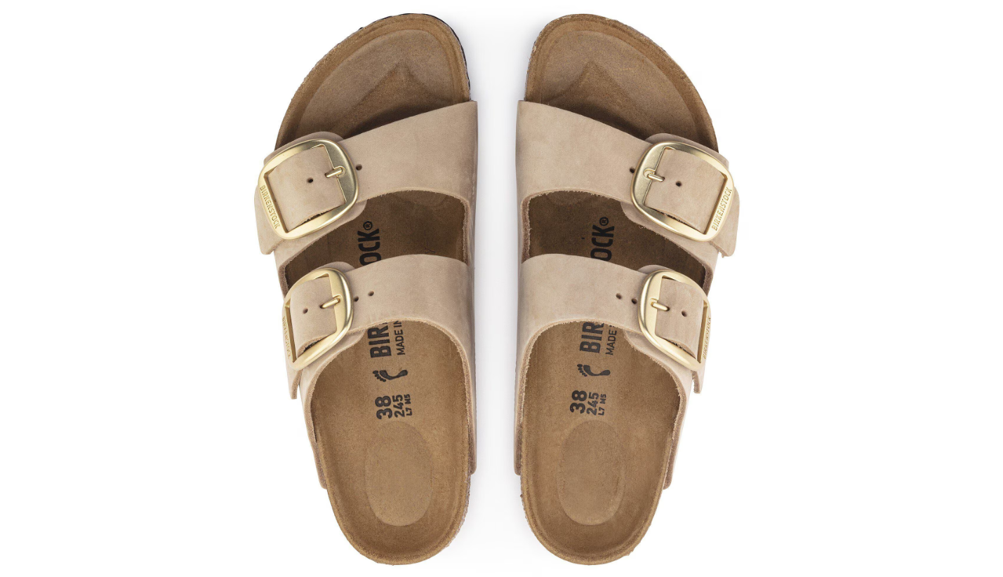 Birkenstock Arizona Big Buckle Nubuck Leather Sandcastle
