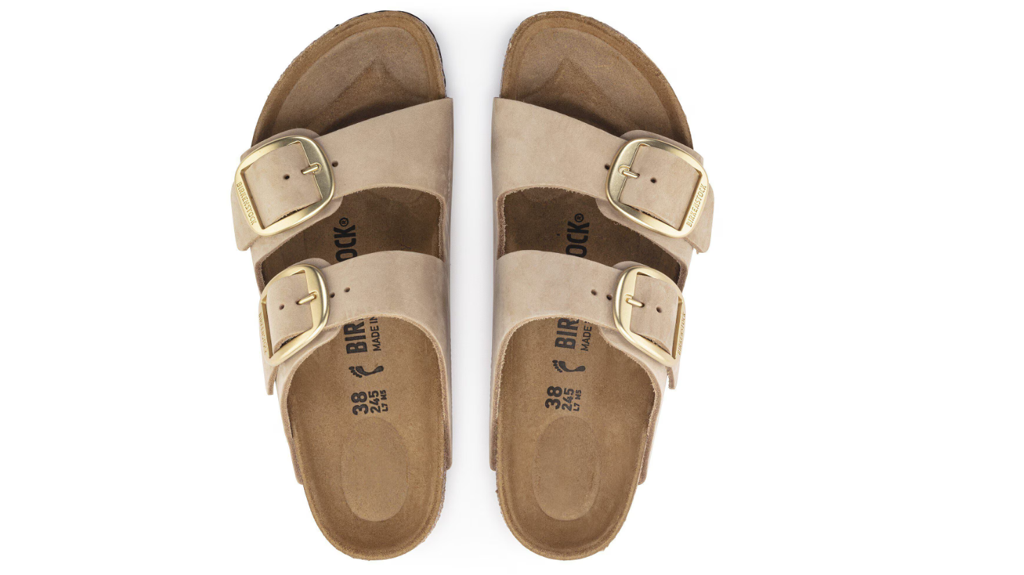 Birkenstock Arizona Big Buckle Nubuck Leather Sandcastle