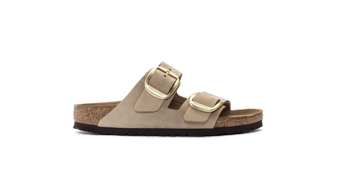 Birkenstock Arizona Big Buckle Nubuck Leather Sandcastle