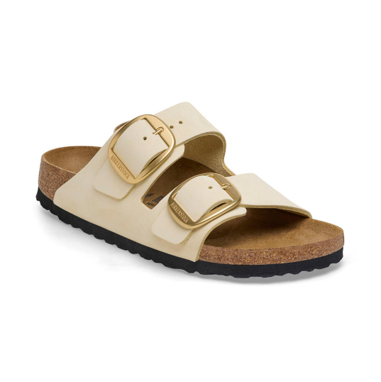 Birkenstock Arizona Big Buckle Nubuck Leather Ecru
