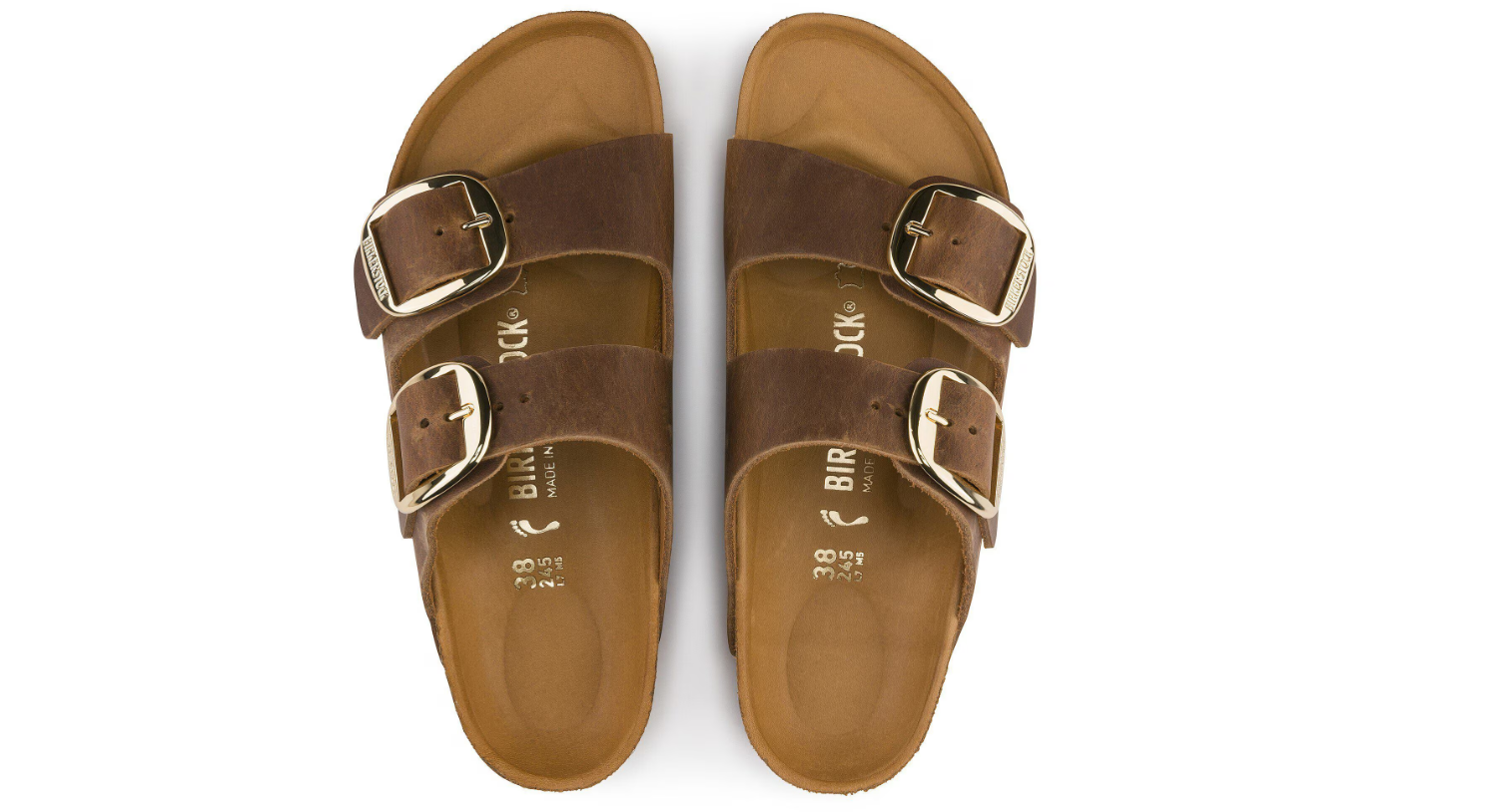 Birkenstock Arizona Big Buckle Oiled Leather Cognac Sandals