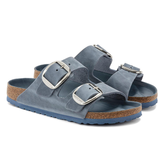 Birkenstock Arizona Big Buckle Oiled Leather Dusty Blue Sandals