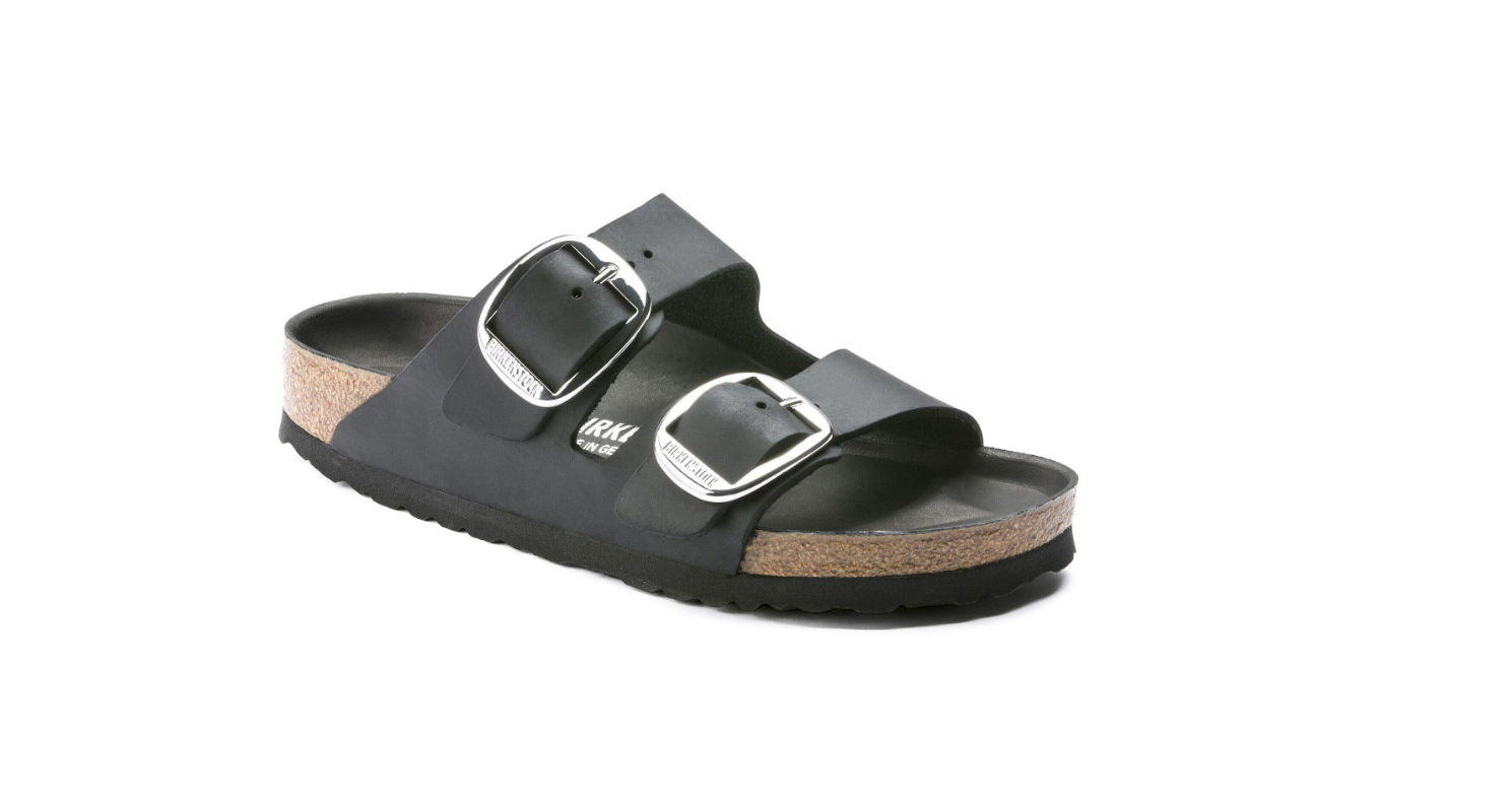 Birkenstock Arizona Big Buckle Oiled Leather Black Sandals