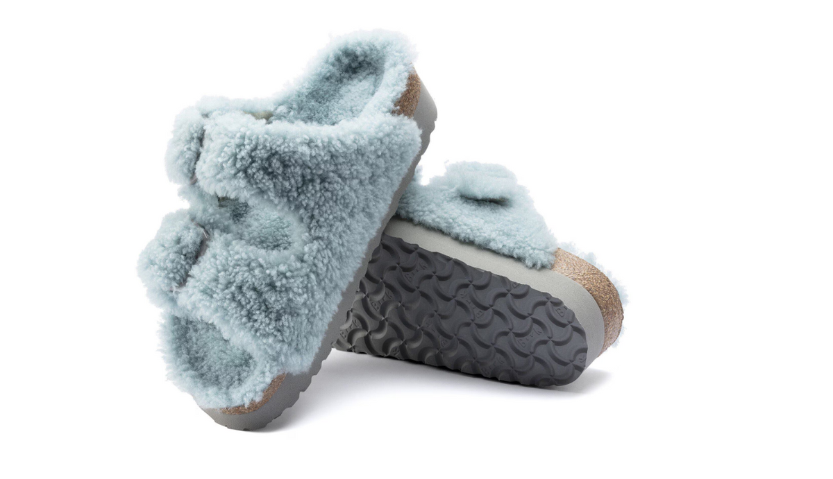 Birkenstock Arizona Big Buckle Teddy Shearling Faded Aqua