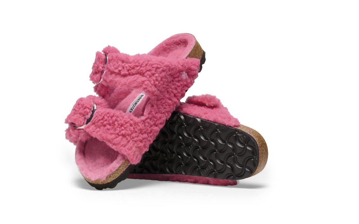 Birkenstock Arizona Big Buckle Shearling Fuchsia Tulip Sandals
