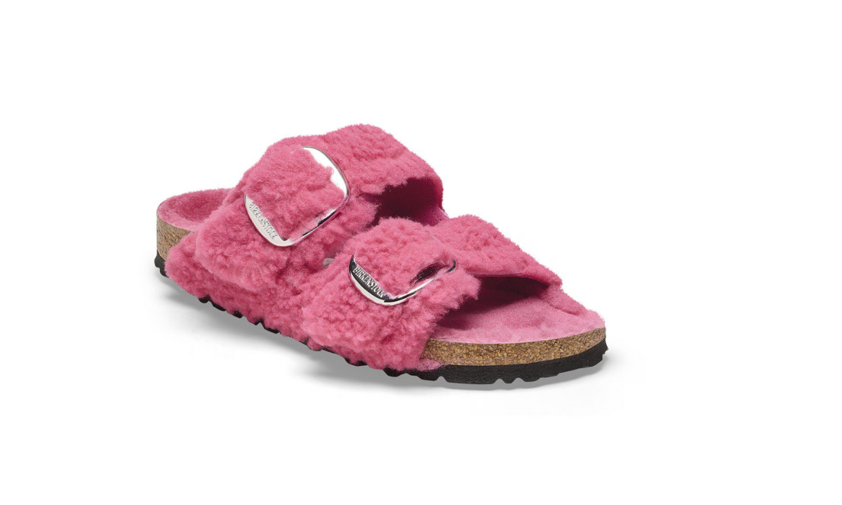 Birkenstock Arizona Big Buckle Shearling Fuchsia Tulip Sandals