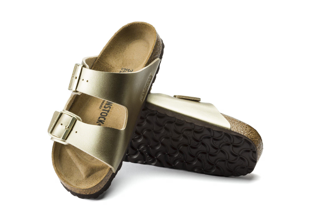 Birkenstock Arizona Birko-Flor Metallic Gold Sandals