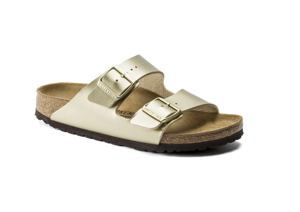 Birkenstock Arizona Birko-Flor Metallic Gold Sandals
