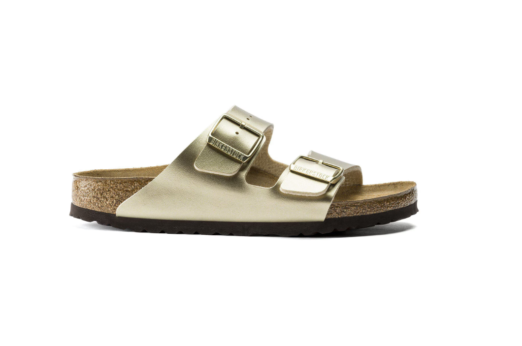 Birkenstock Arizona Birko-Flor Metallic Gold Sandals
