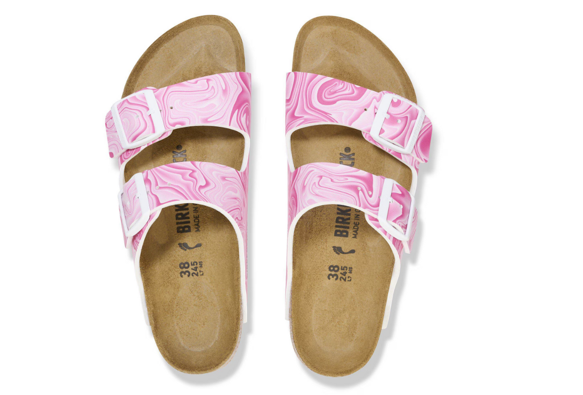 Birkenstock Arizona Birko-Flor Marbletwirl Fuchsia Tulip Sandals