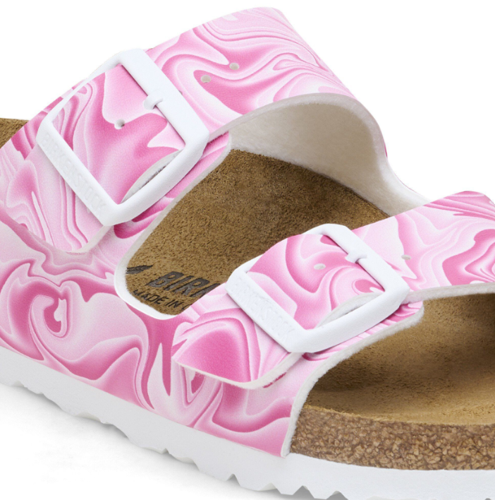 Birkenstock Arizona Birko-Flor Marbletwirl Fuchsia Tulip Sandals