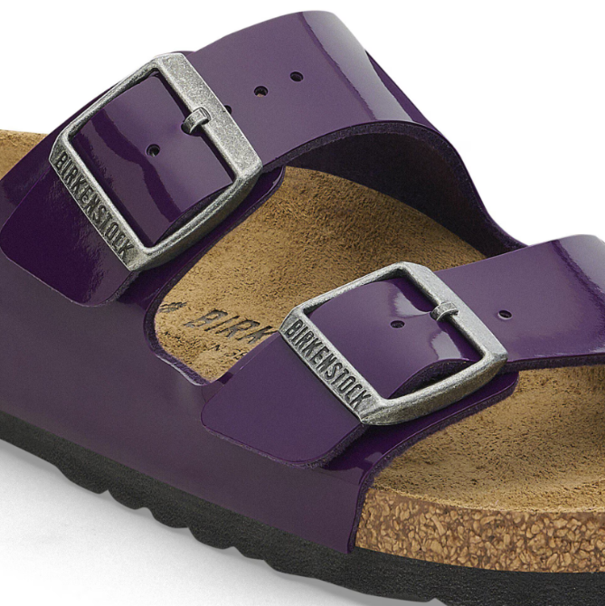 Birkenstock Arizona Soft Footbed Birko-Flor Patent Acai Sandals