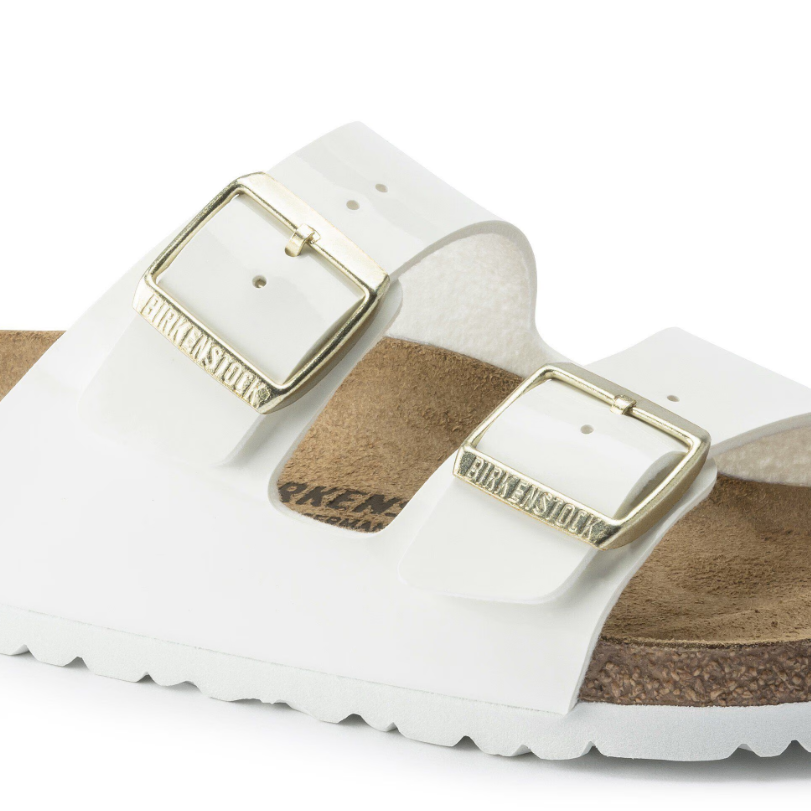 Birkenstock Arizona Birko-Flor Patent White Sandals