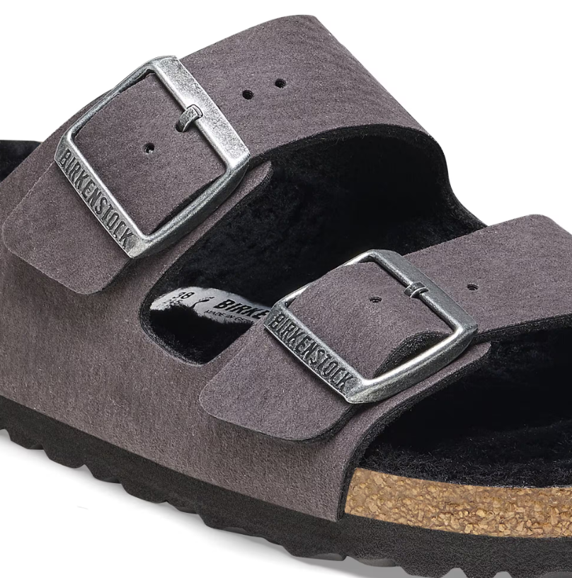 Birkenstock Arizona Shearling Synthetics Desert Dust Black