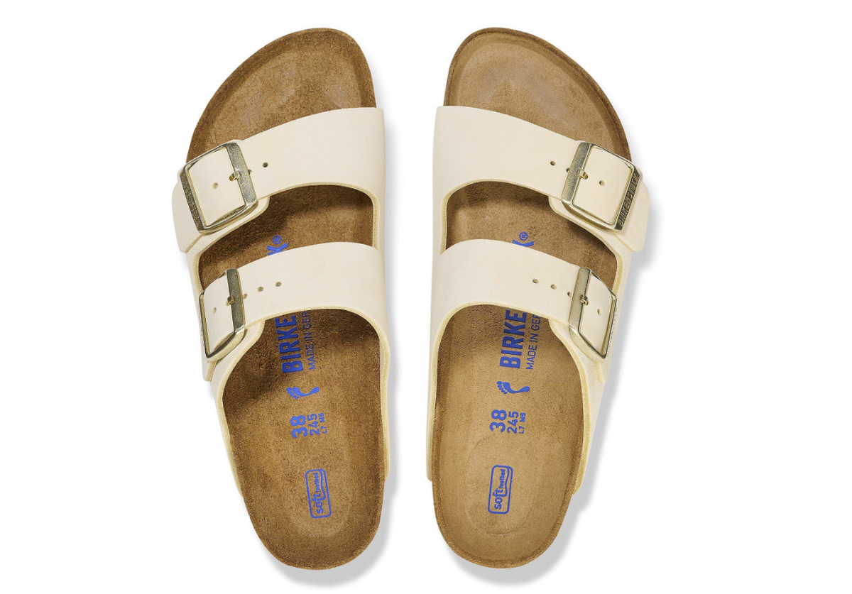 Birkenstock Arizona Soft Footbed Nubuck Leather Ecru