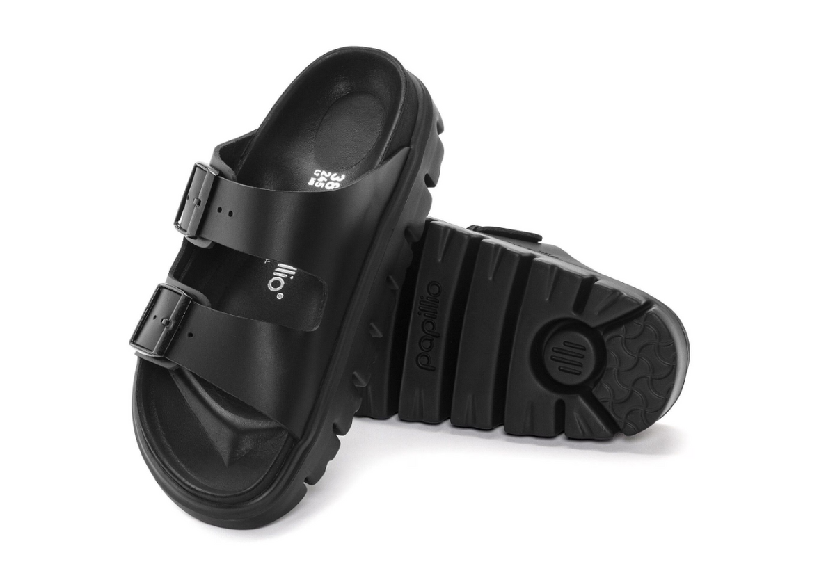 Birkenstock Arizona PAP Chunky Natural Leather Black