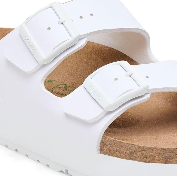Birkenstock Arizona PAP Flex Platform Birko-Flor Vegan White