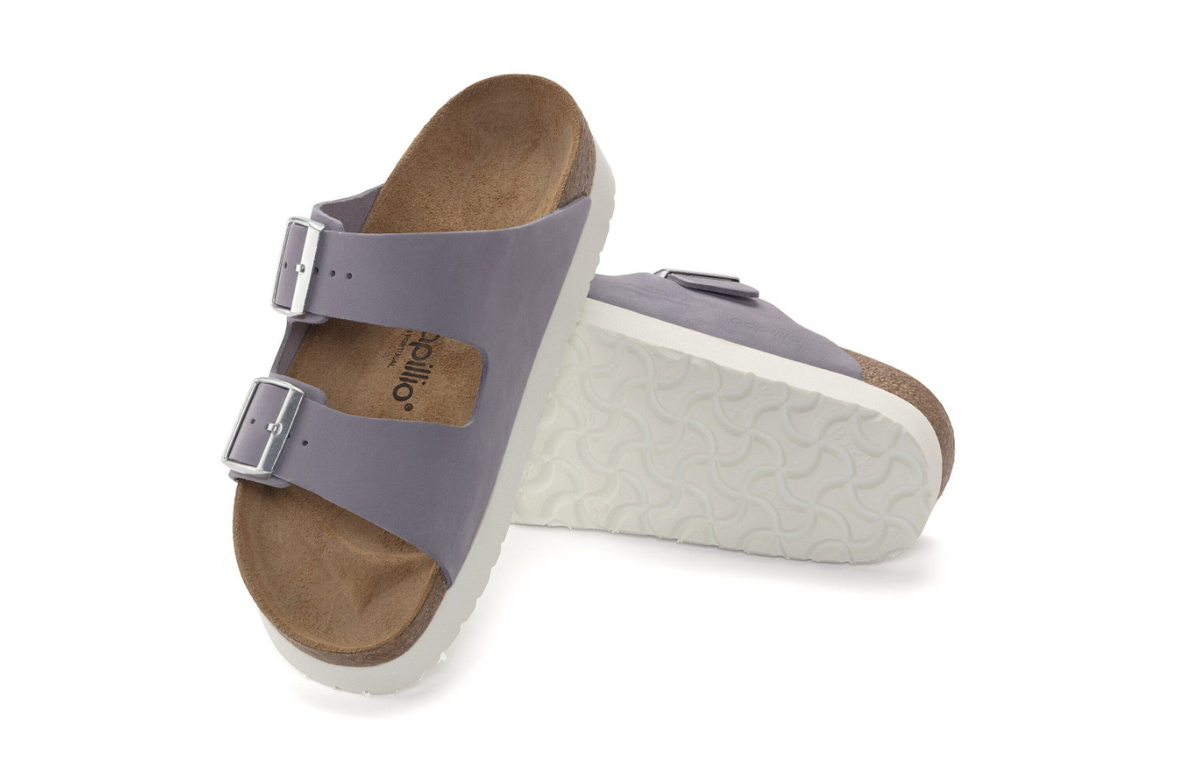 Birkenstock Arizona Flex Platform Nubuck Leather Purple Fog