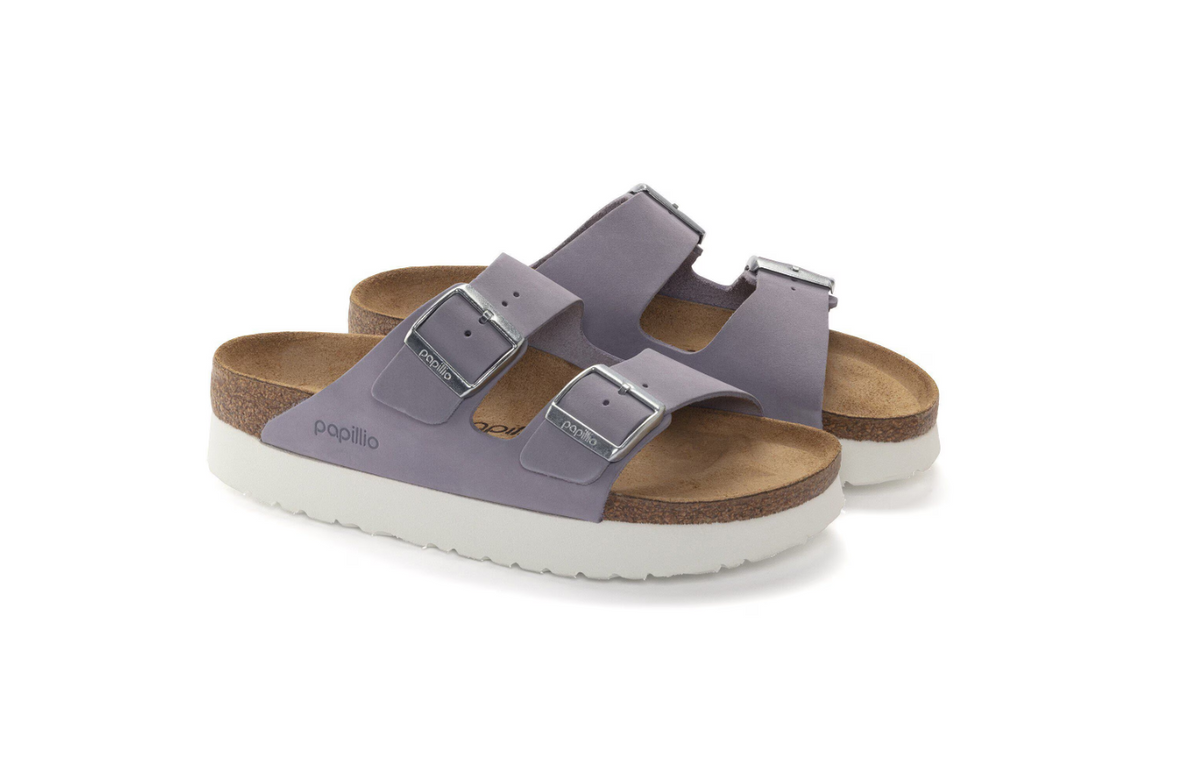 Birkenstock Arizona Flex Platform Nubuck Leather Purple Fog