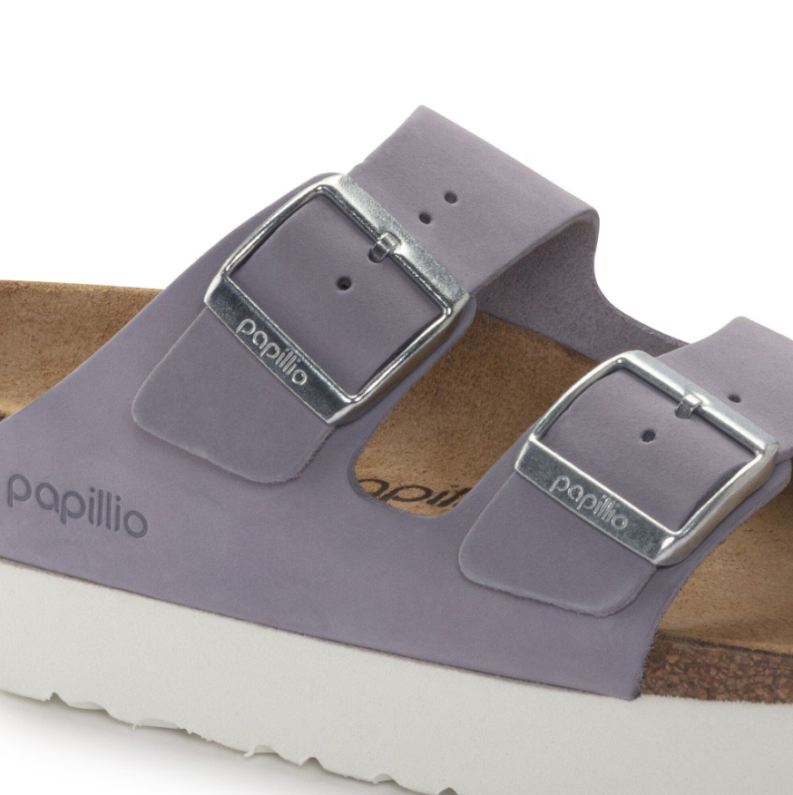 Birkenstock Arizona Flex Platform Nubuck Leather Purple Fog