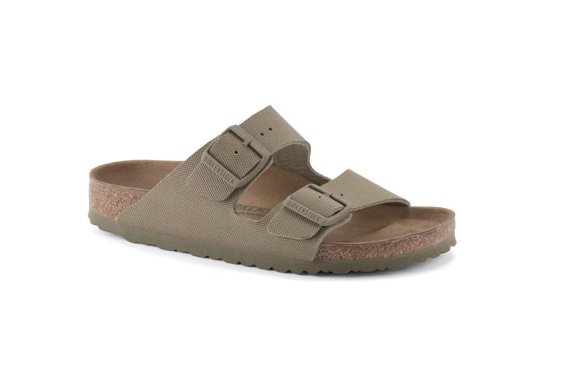 Birkenstock Arizona Rivet Logo Vegan Textile Canvas Faded Khaki