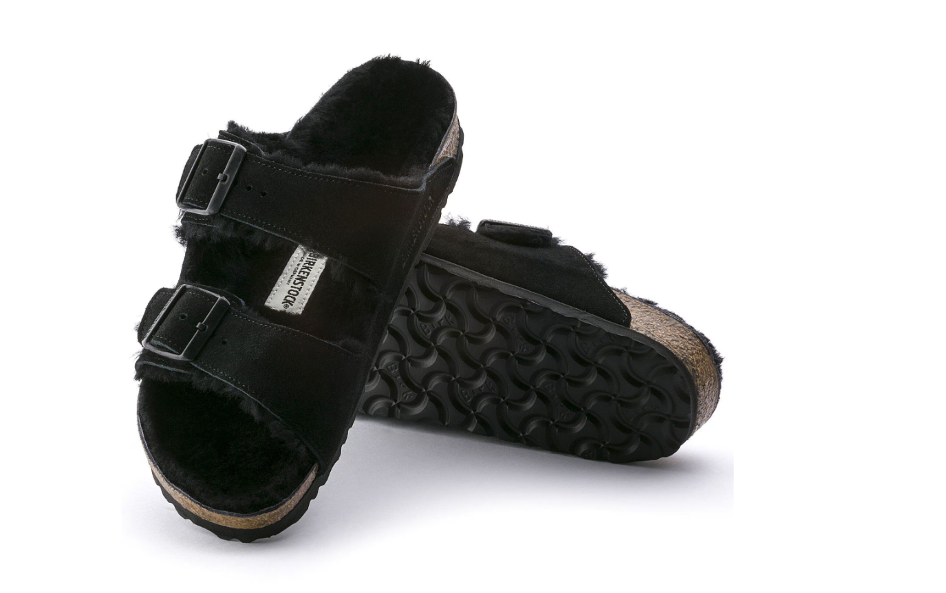 Birkenstock Arizona Shearling Suede Leather Black