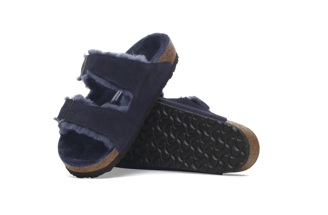 Birkenstock Arizona Shearling Suede Leather Midnight Blue