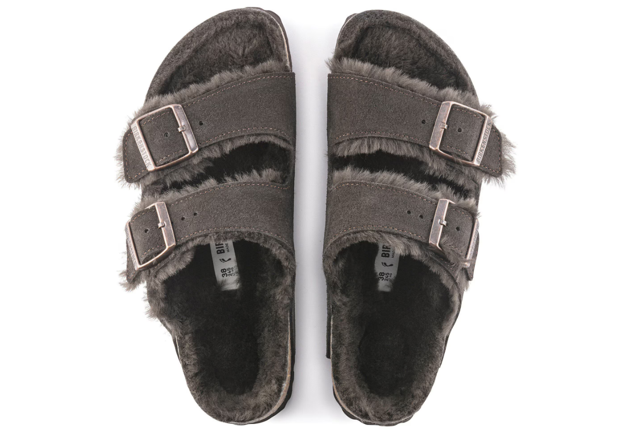 Birkenstock Arizona Shearling Suede Leather Mocha