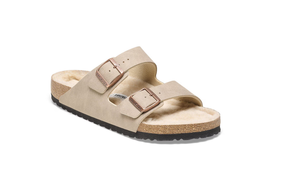 Birkenstock Arizona Shearling Synthetics Desert Dust Gray Taupe