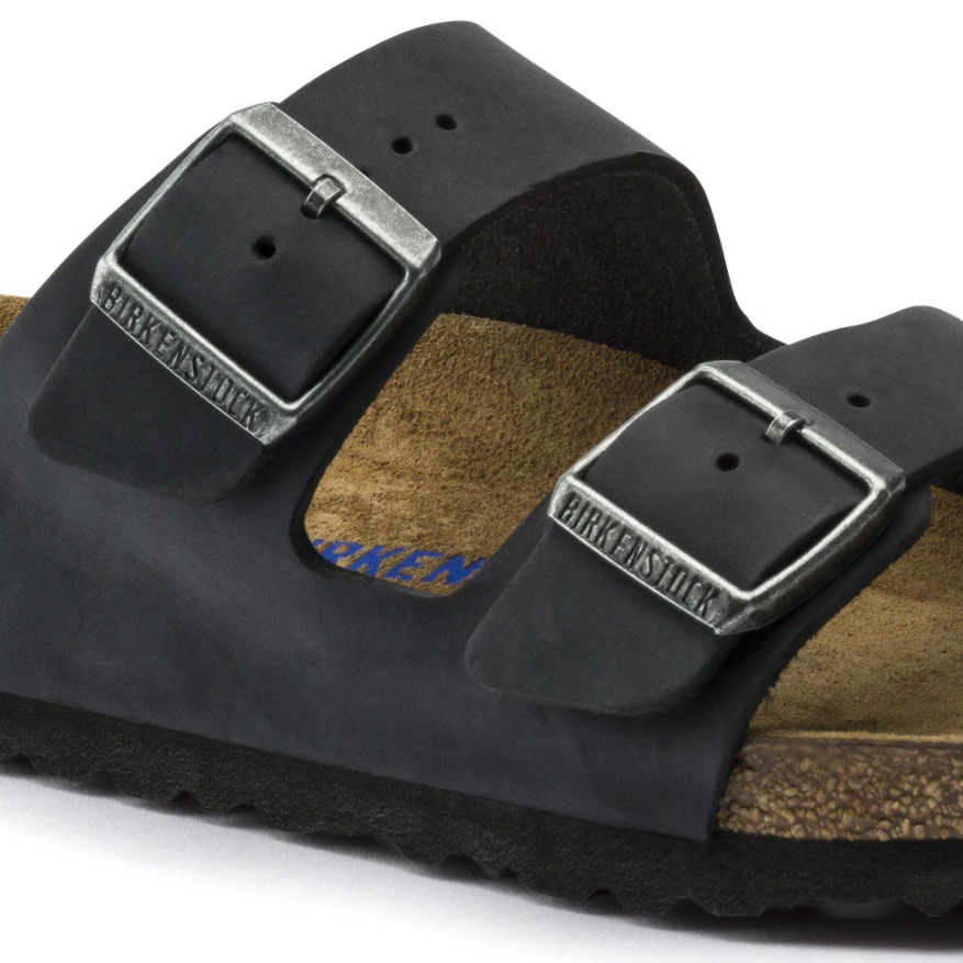 Birkenstock Arizona Soft Footbed Oiled Leather Sandals Black