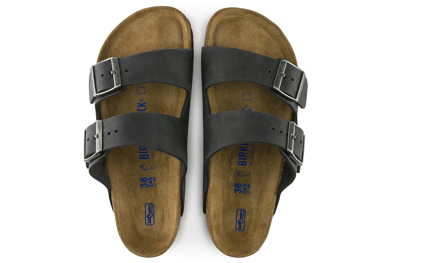 Birkenstock Arizona Soft Footbed Oiled Leather Sandals Black