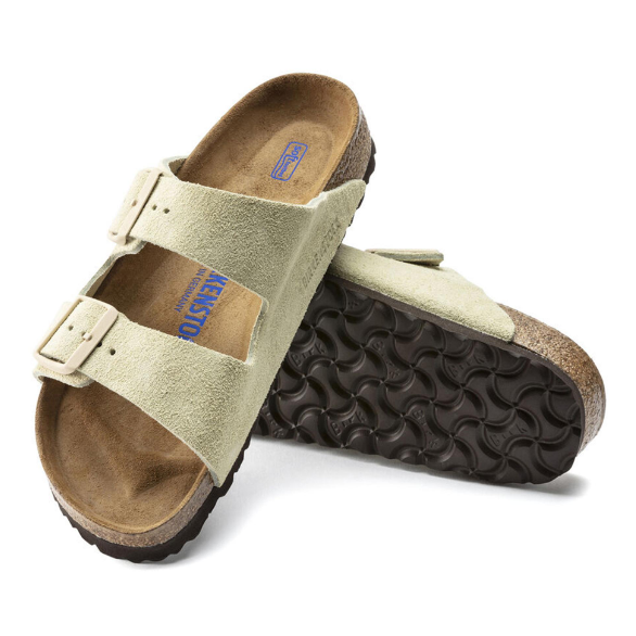 Birkenstock Arizona Soft Footbed Suede Leather Sandal Almond