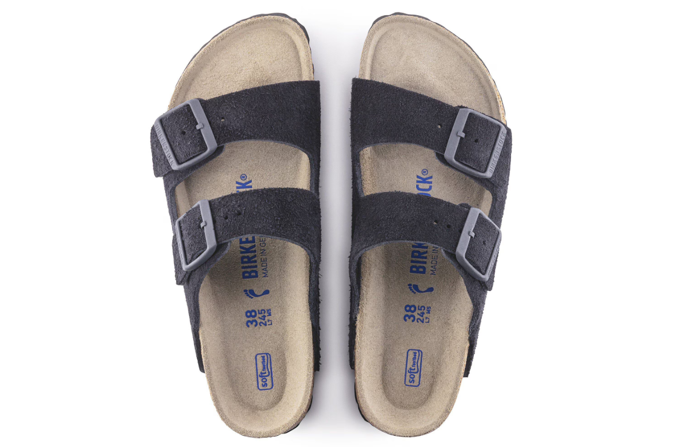 Birkenstock Arizona Soft Footbed Suede Leather Midnight Blue Sandals