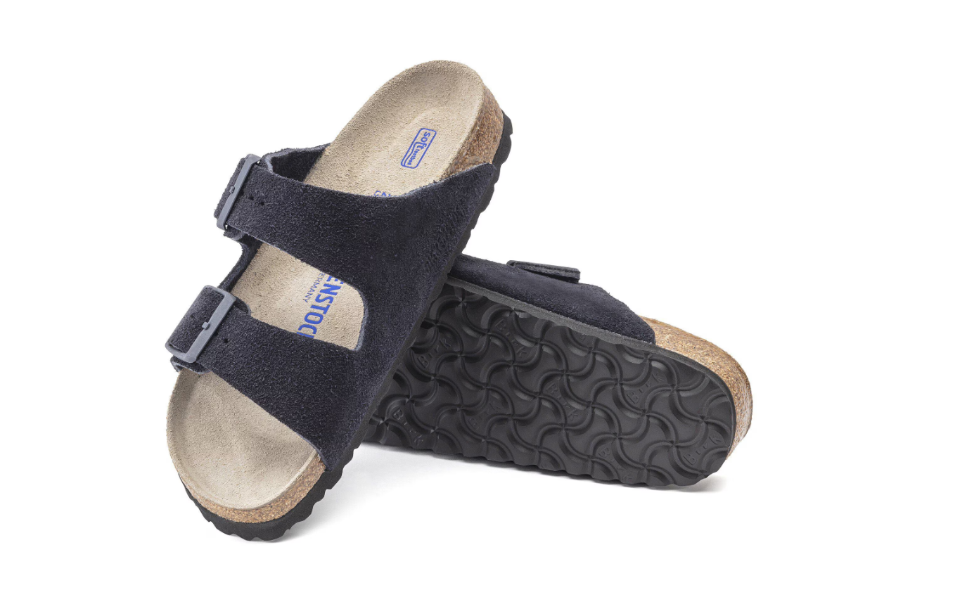 Birkenstock Arizona Soft Footbed Suede Leather Midnight Blue Sandals