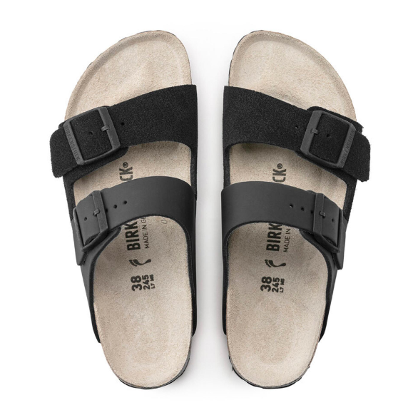 Birkenstock Arizona Split Natural Leather & Suede Black