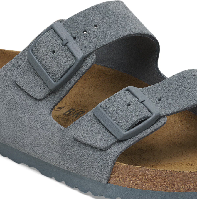 Birkenstock Arizona Suede Leather Basalt Gray Sandal