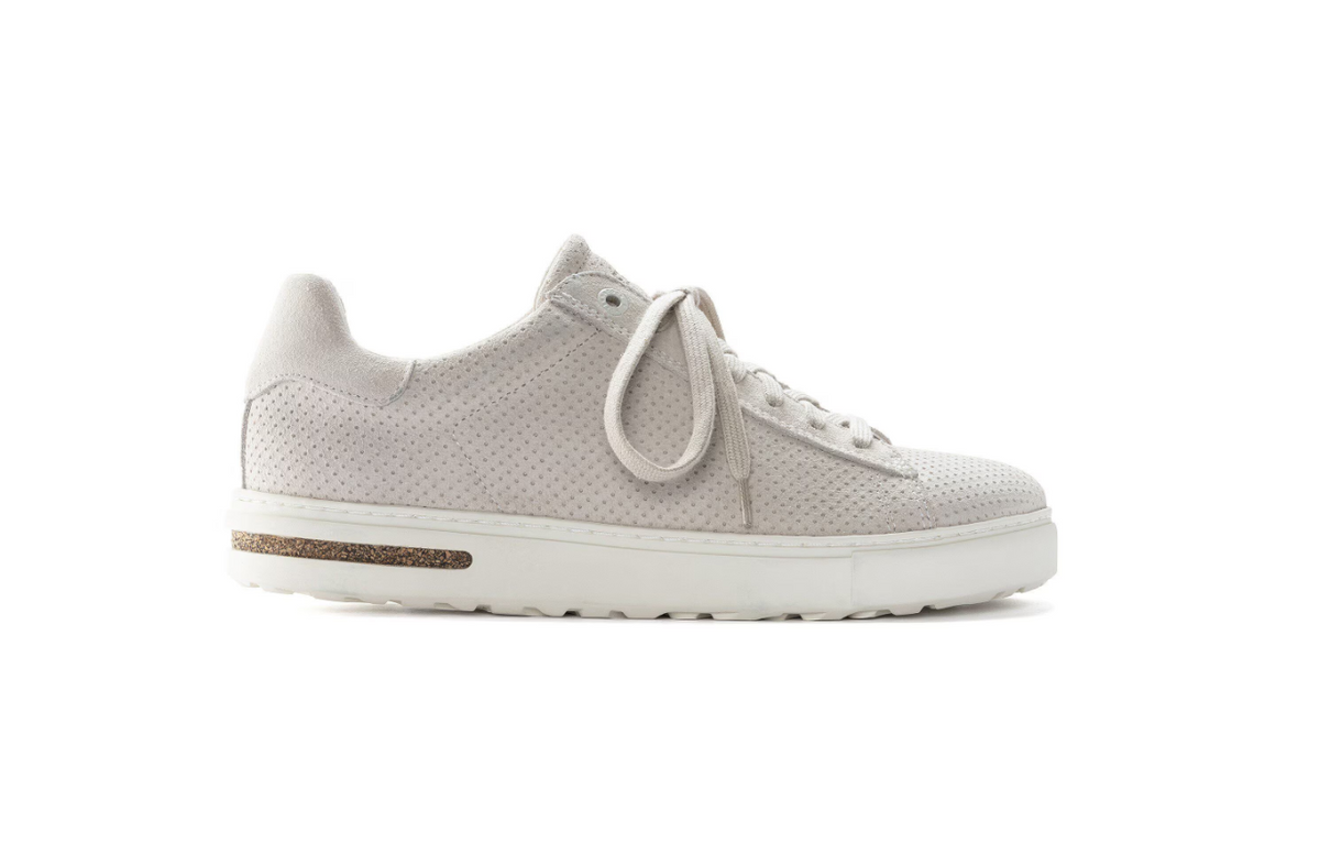 Birkenstock Bend Low Suede Embossed Sneaker Antique White