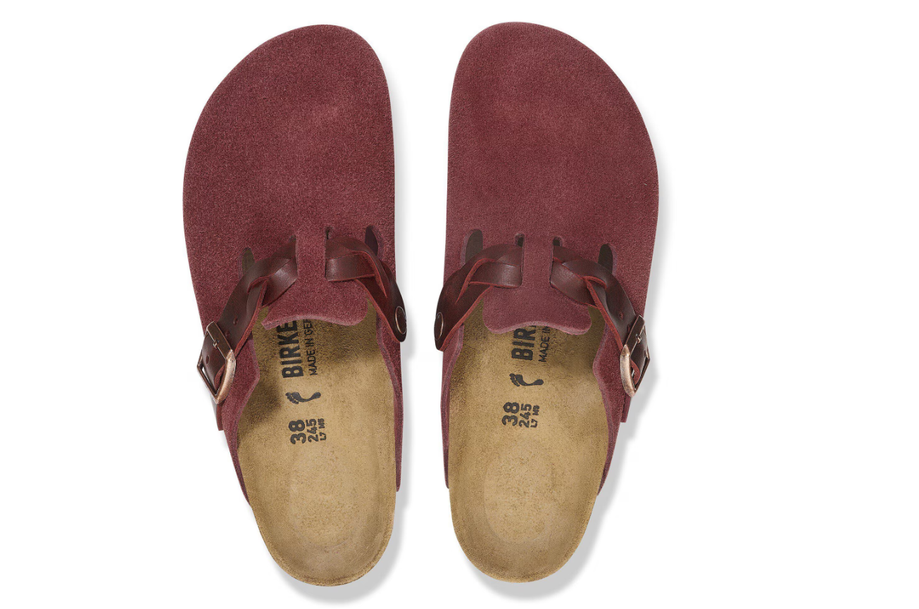 Birkenstock Boston Braided Suede Leather Zinfandel