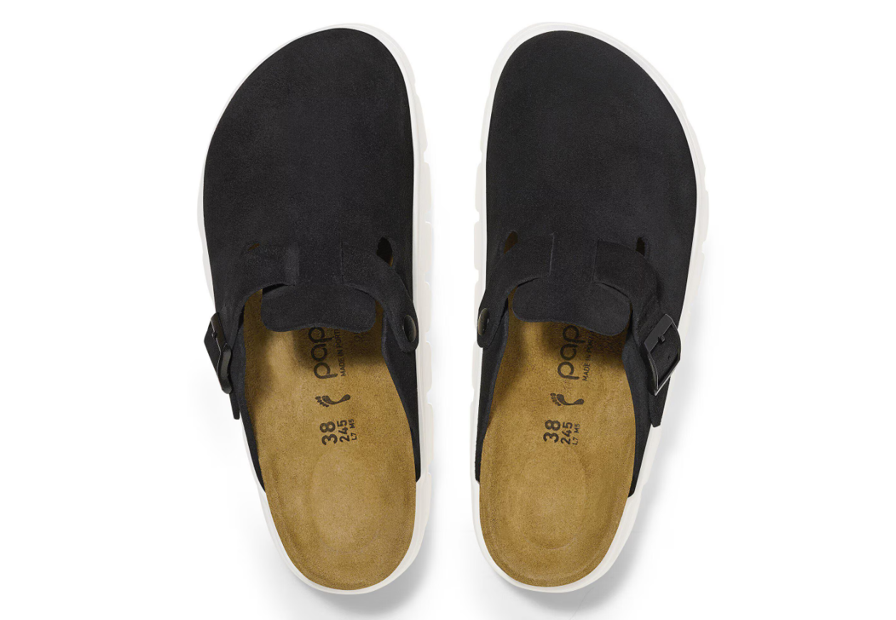 Birkenstock Boston Chunky Suede Leather Black/Black