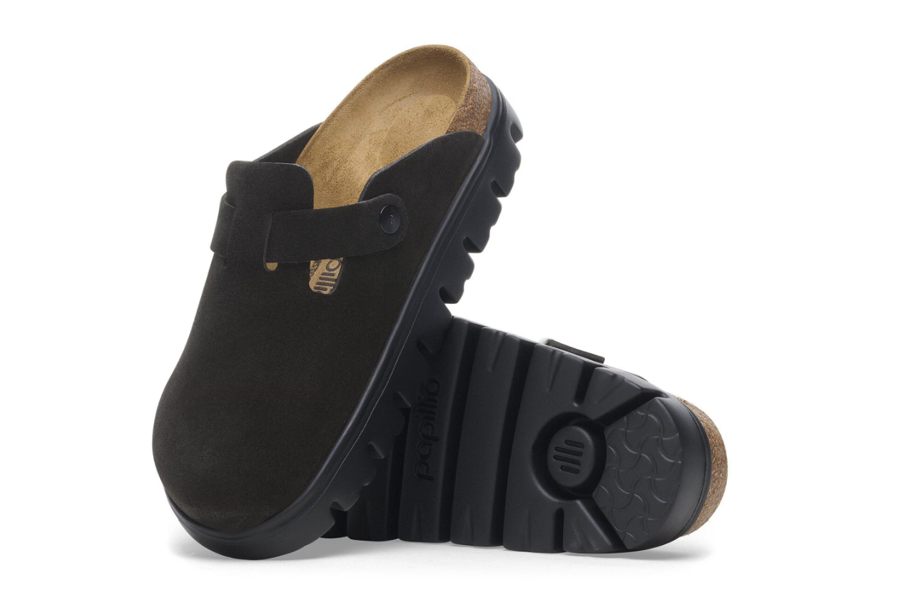 Birkenstock Papillio Boston Chunky Suede Leather Black