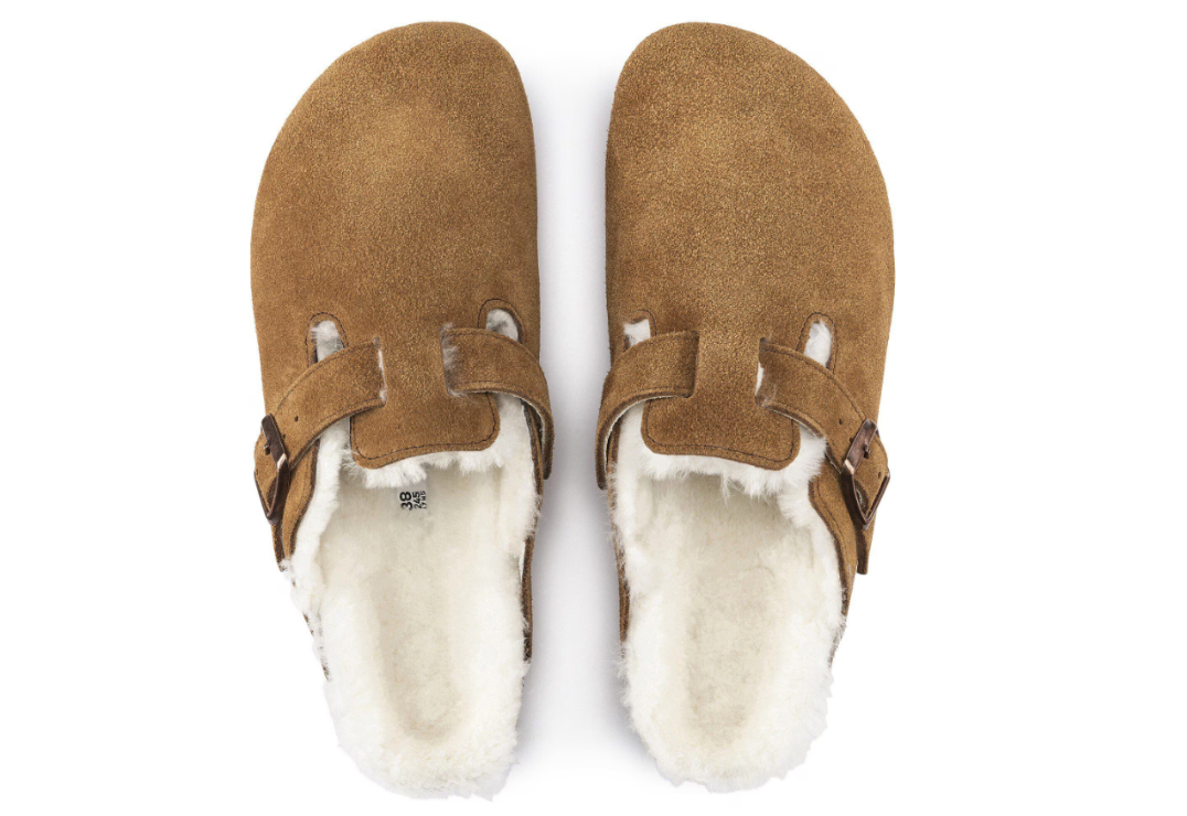 Birkenstock Boston Shearling Suede Leather Mink