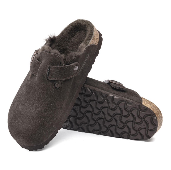 Birkenstock Boston Shearling Suede Leather Mocha