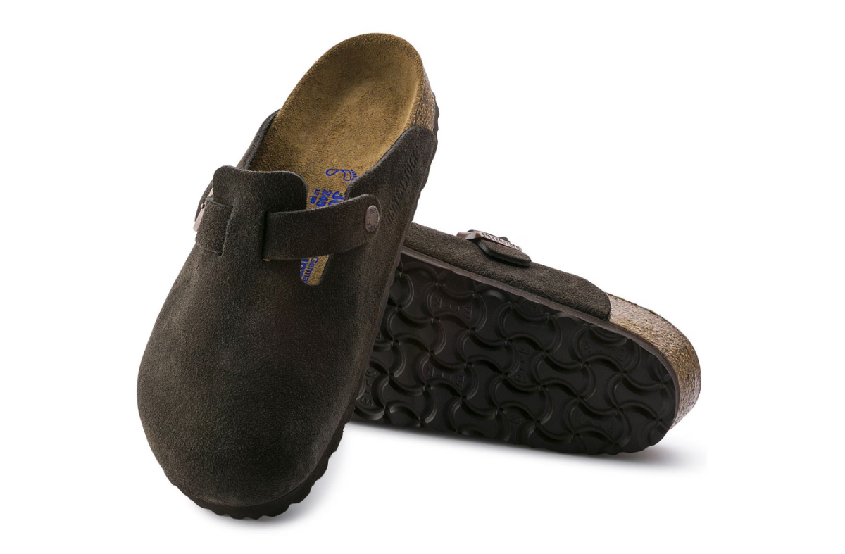Birkenstock Boston Soft Footbed Suede Leather Clog Mocha