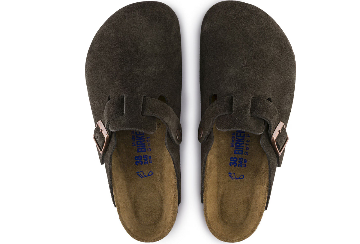 Birkenstock Boston Soft Footbed Suede Leather Clog Mocha