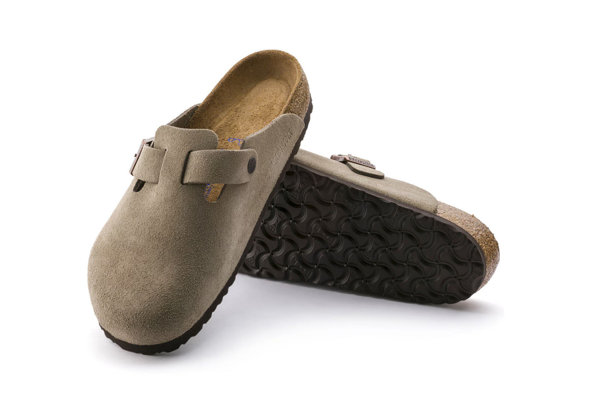 Birkenstock Boston Soft Footbed Suede Leather Taupe